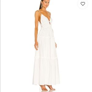 White tiered maxi dress